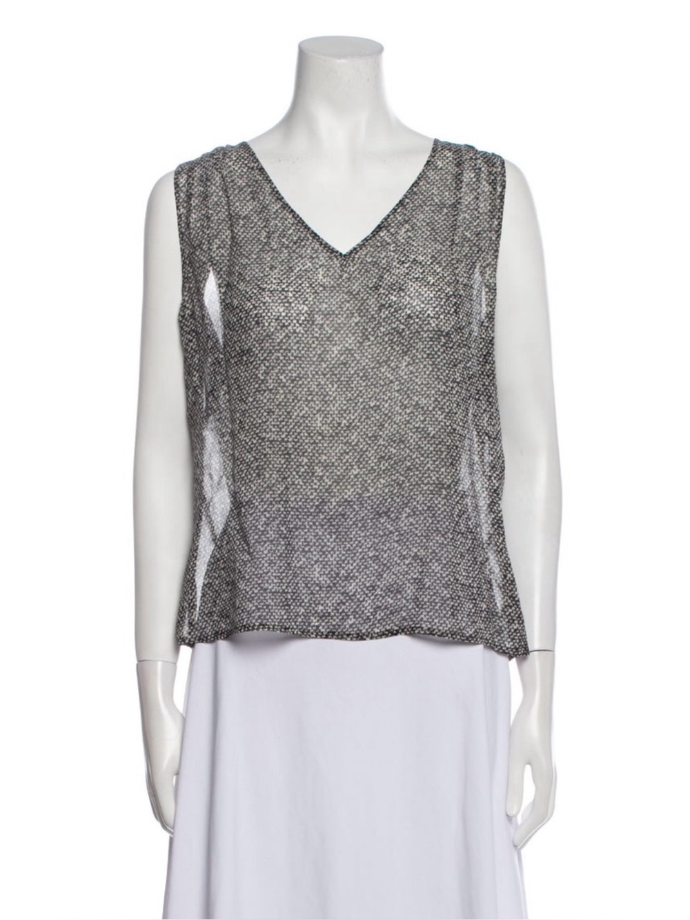 ESCADA Sleeveless Printed V-neck blouse, silk blend, size M / 8
